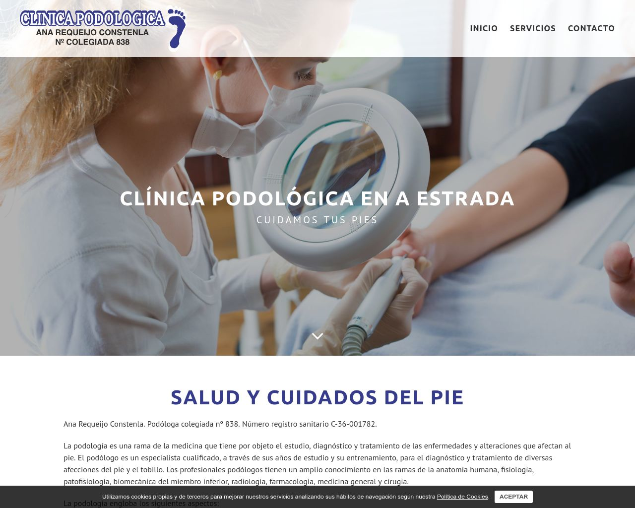 El sitio de la imagen clinicapodologicaanarequeijo.es en 1280x1024
