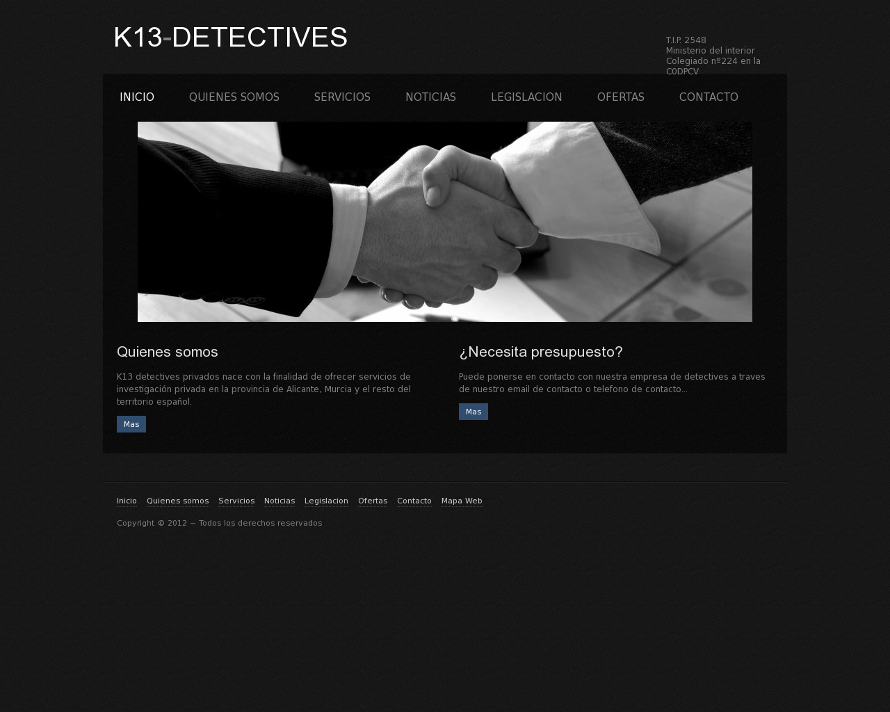 El sitio de la imagen k13detectives.es en 1280x1024