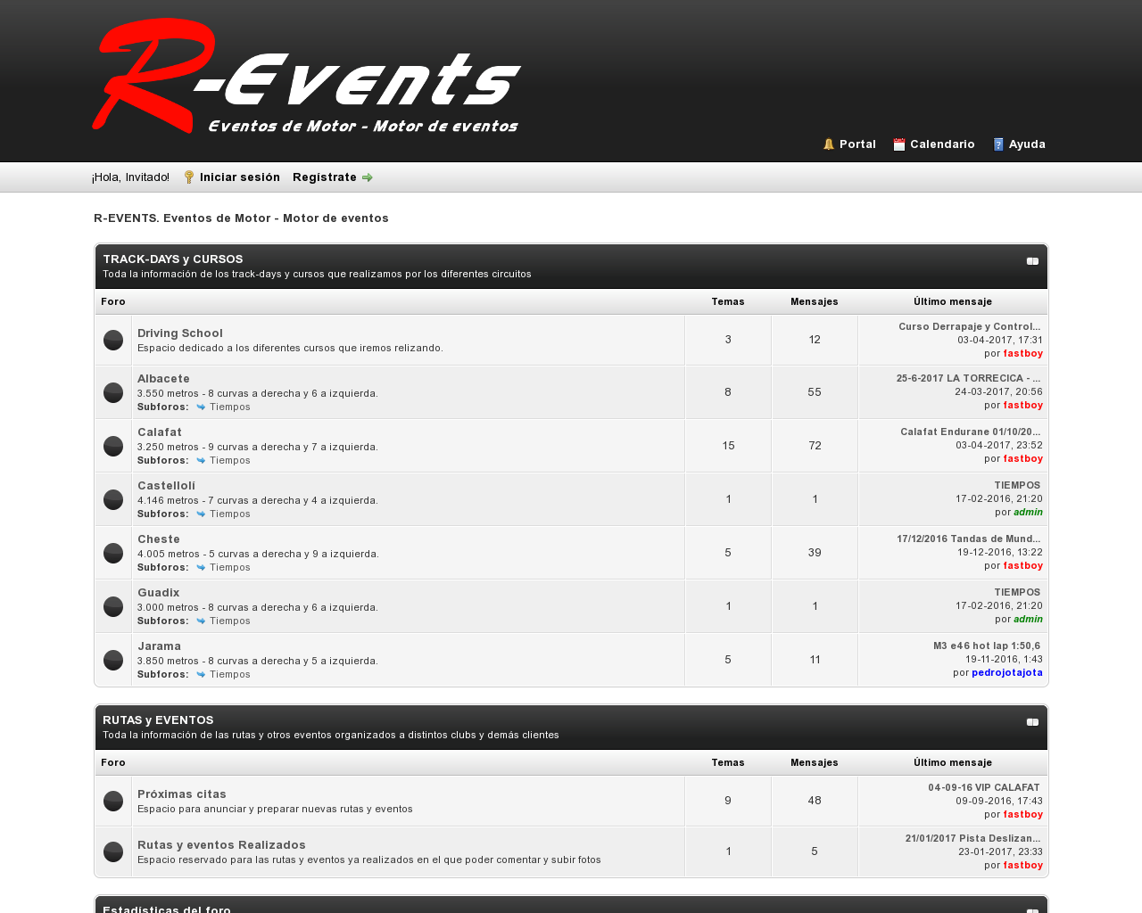 El sitio de la imagen r-events.es en 1280x1024