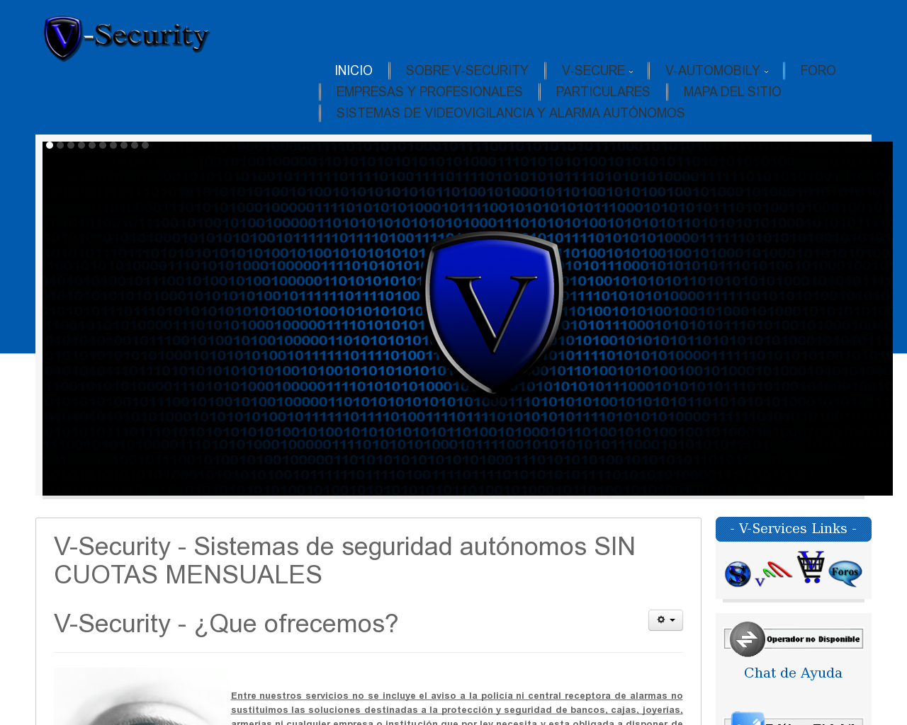 El sitio de la imagen v-security.es en 1280x1024